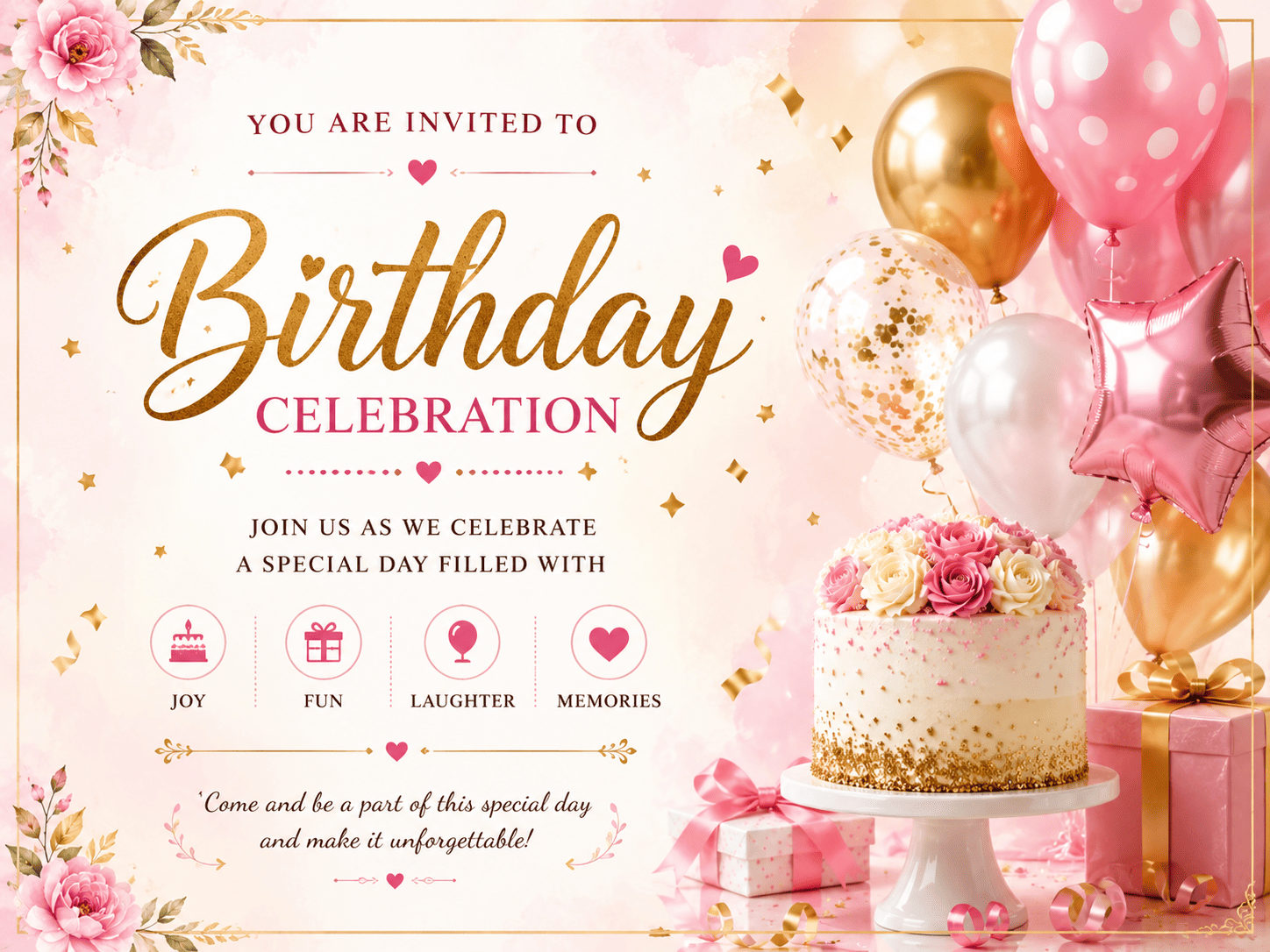 Birthday WhatsApp Invitation Card by JS Studio Ateli