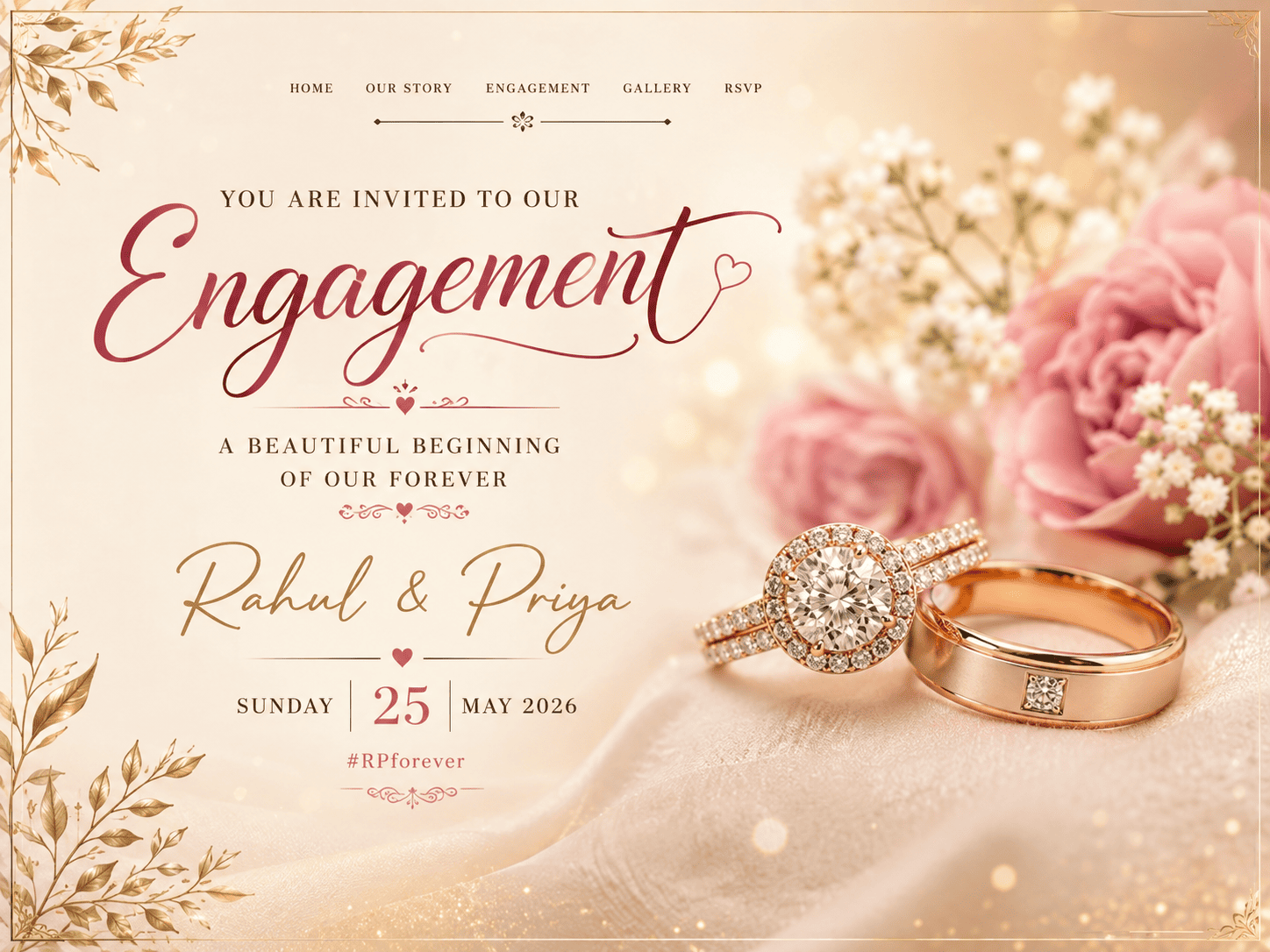Engagement WhatsApp Digital Invitation Card in Ateli